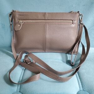 Befen Taupe Leather Transitional Crossbody/ Wristlet